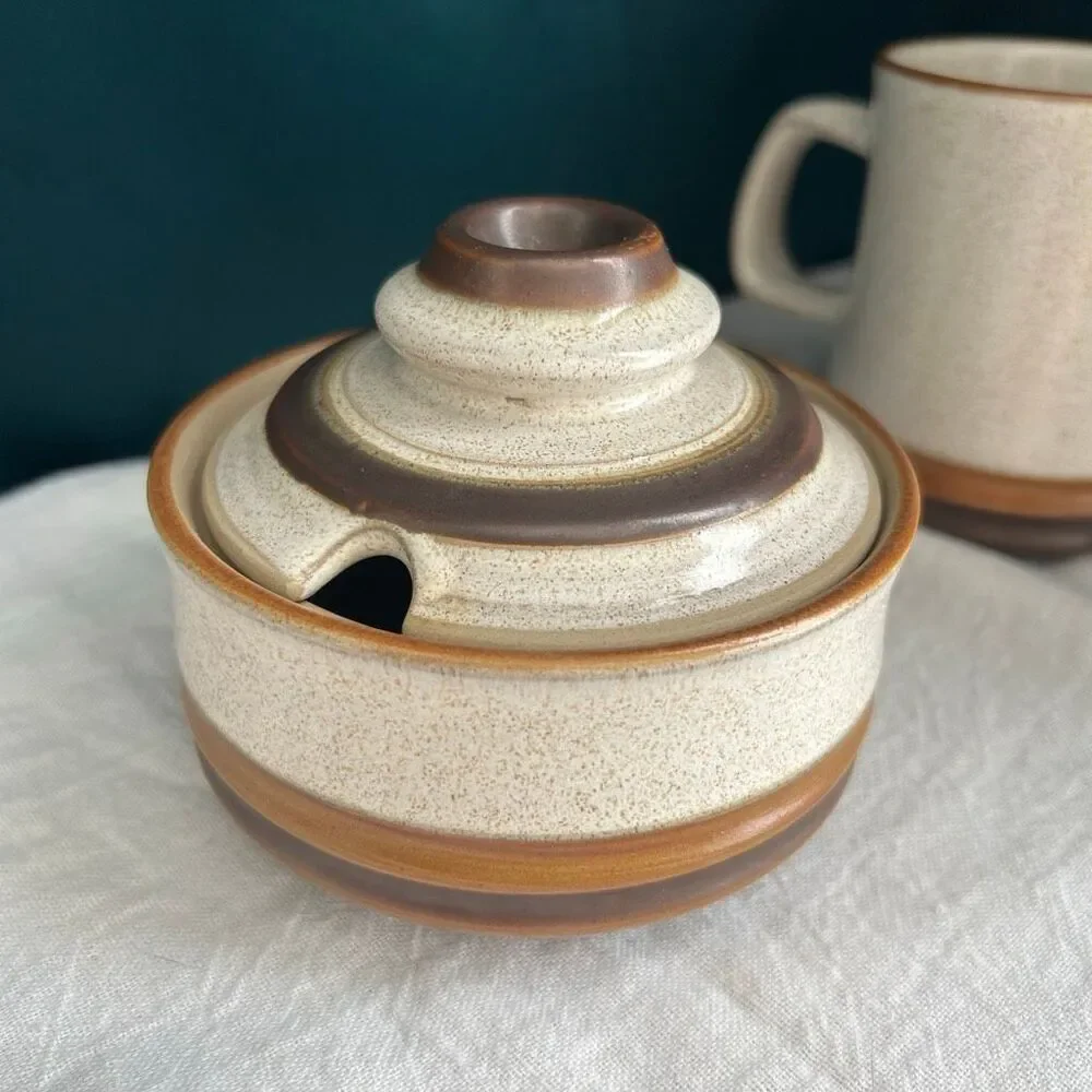 Denby-Langley Potter's Wheel Sugar Creamer Speckled Stoneware
